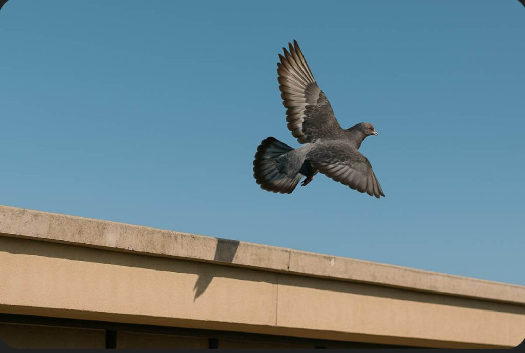pigeon taking flight urban nature freedom