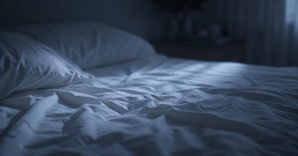 Soft moonlight fading across a quiet, unmade bed at night | featured image for Missing You Beneath the Moon on Sayspire.