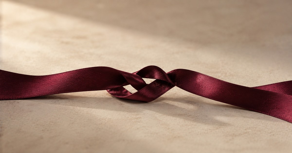 Loosened burgundy ribbon knot pulling apart | featured image for Already Gone on Sayspire.